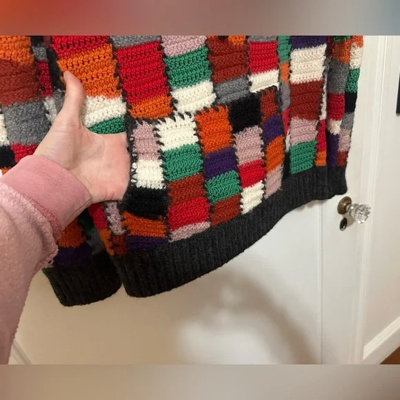 Marni wool crochet patch multicolor pullover hoodie w/ pouch - 46/ US men sm - Picture 10 of 16